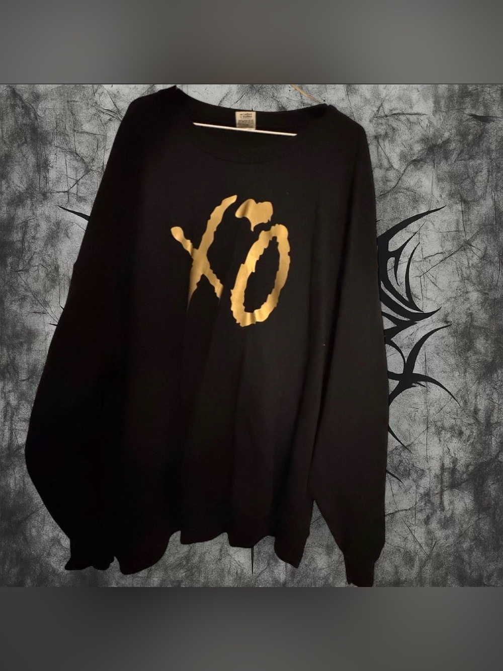 Gildan Black Crewneck Sweater with Gold XO Graphic